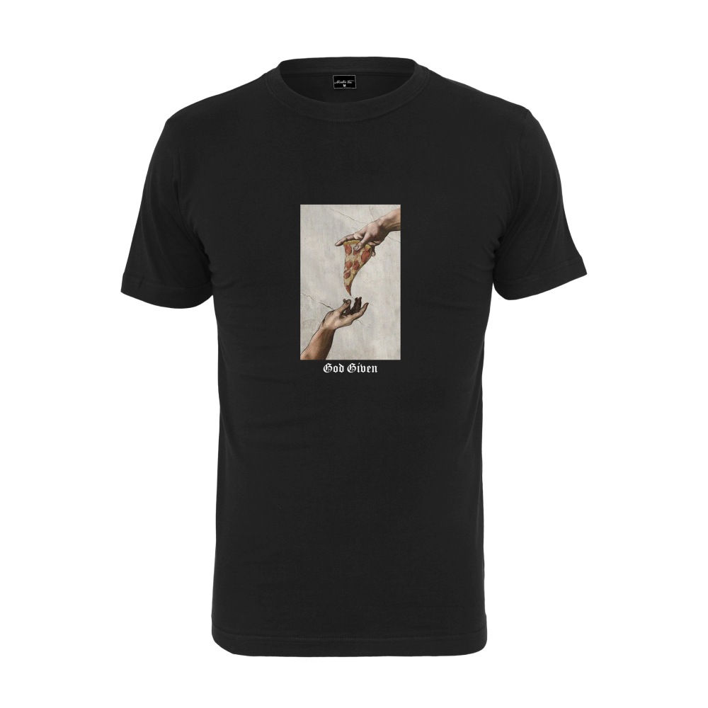 Mister Tee - God Given Pizza Heren Tshirt - Zwart